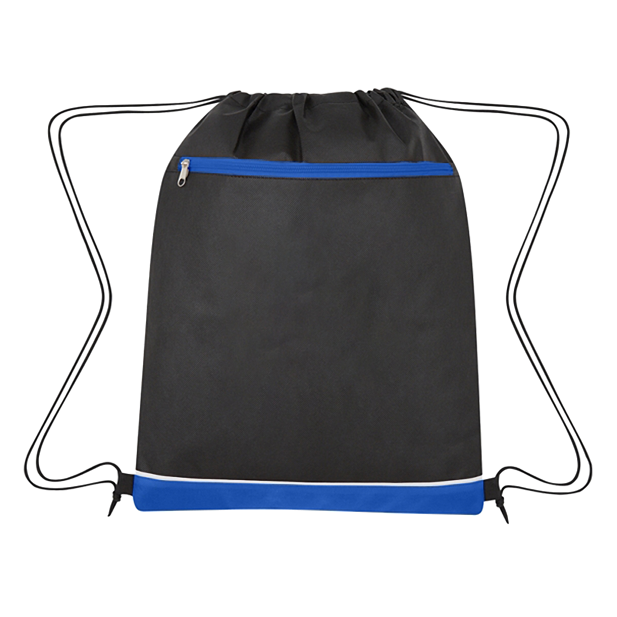 Drawstring Backpack with Zipper Pocket 210D Polyester 4