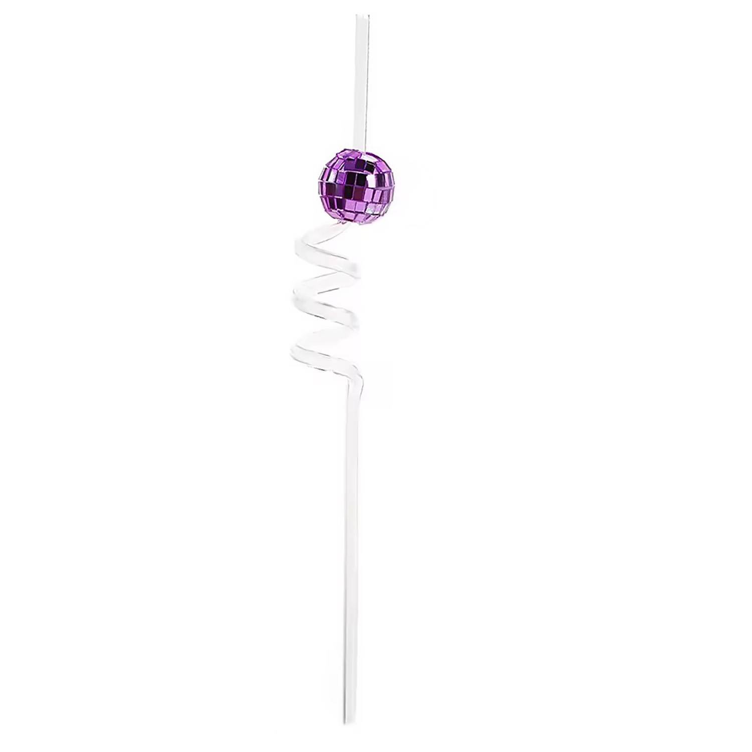 Disco Mirror Ball Plastic Straw 15