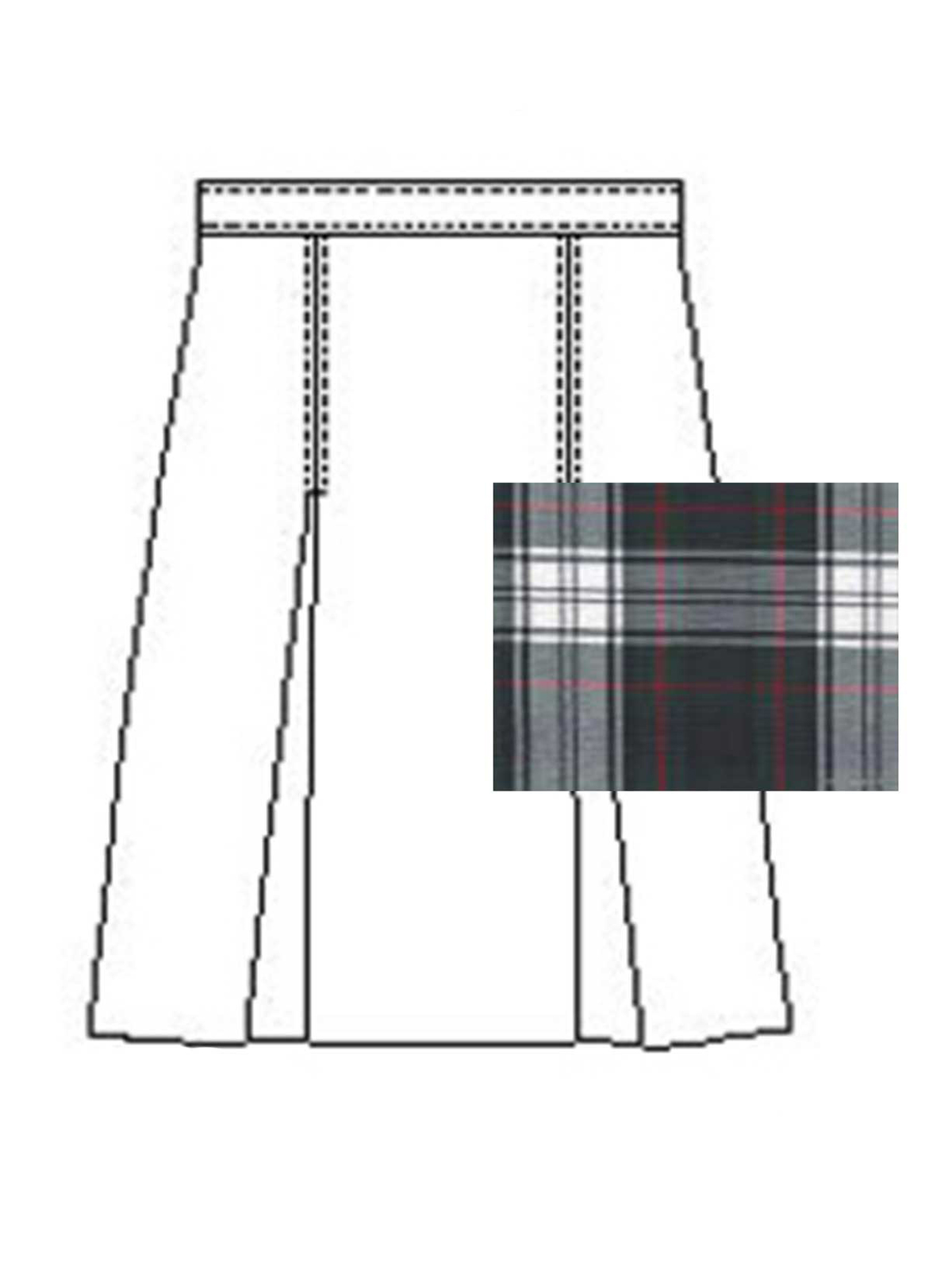 A+ Uniforms - Girls' Model 34 Polyester Plaid Skirt 7