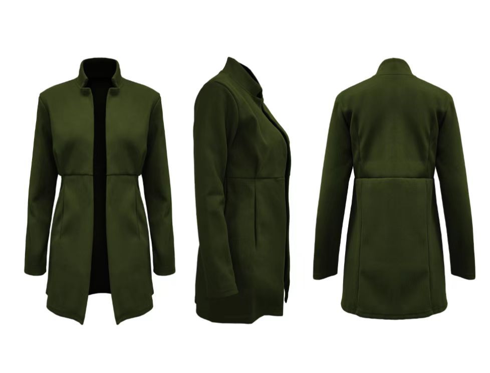 Women's Casual Business Open Front Long Sleeve Blazer Jacket 8
