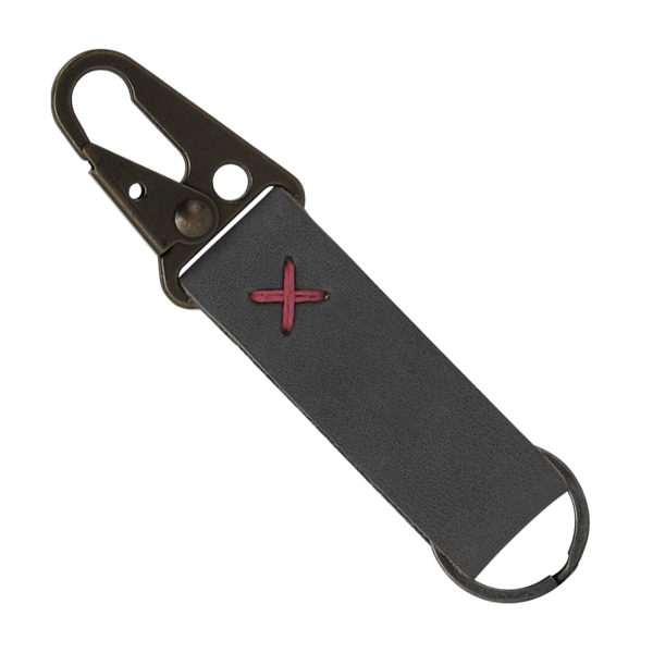 Busker Leather Keychain with Antique Nickel Carabiner 49