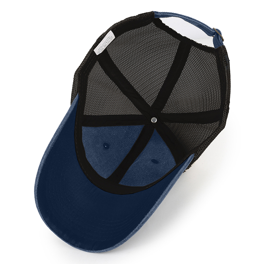 Stock 2-Tone Washed Cotton 6-Panel Trucker Cap 10
