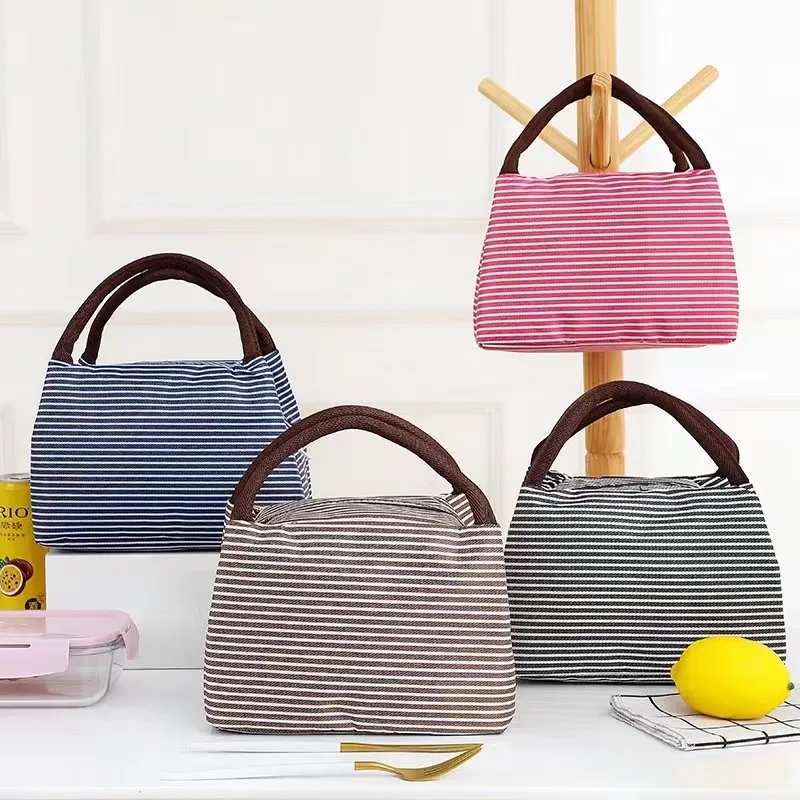 Striped Custom Insulated Lunch Tote 9