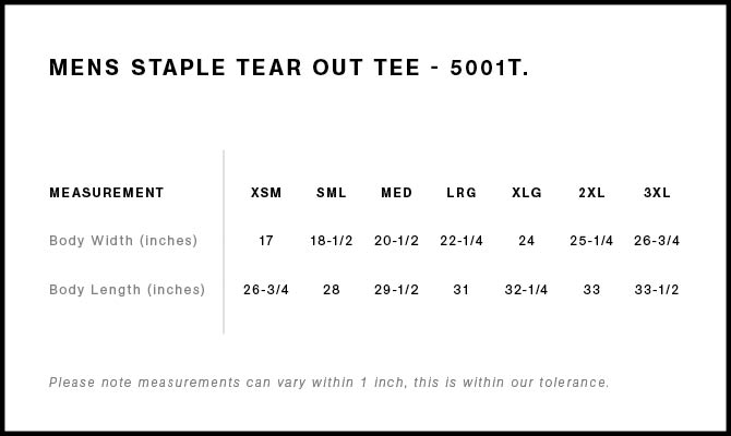 Staple Tear Out Tee | 5001T 73