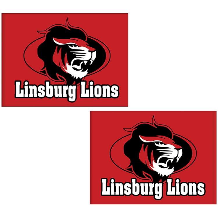 6' x 8' Knit Poly Double Sided School Spirit Flag 12