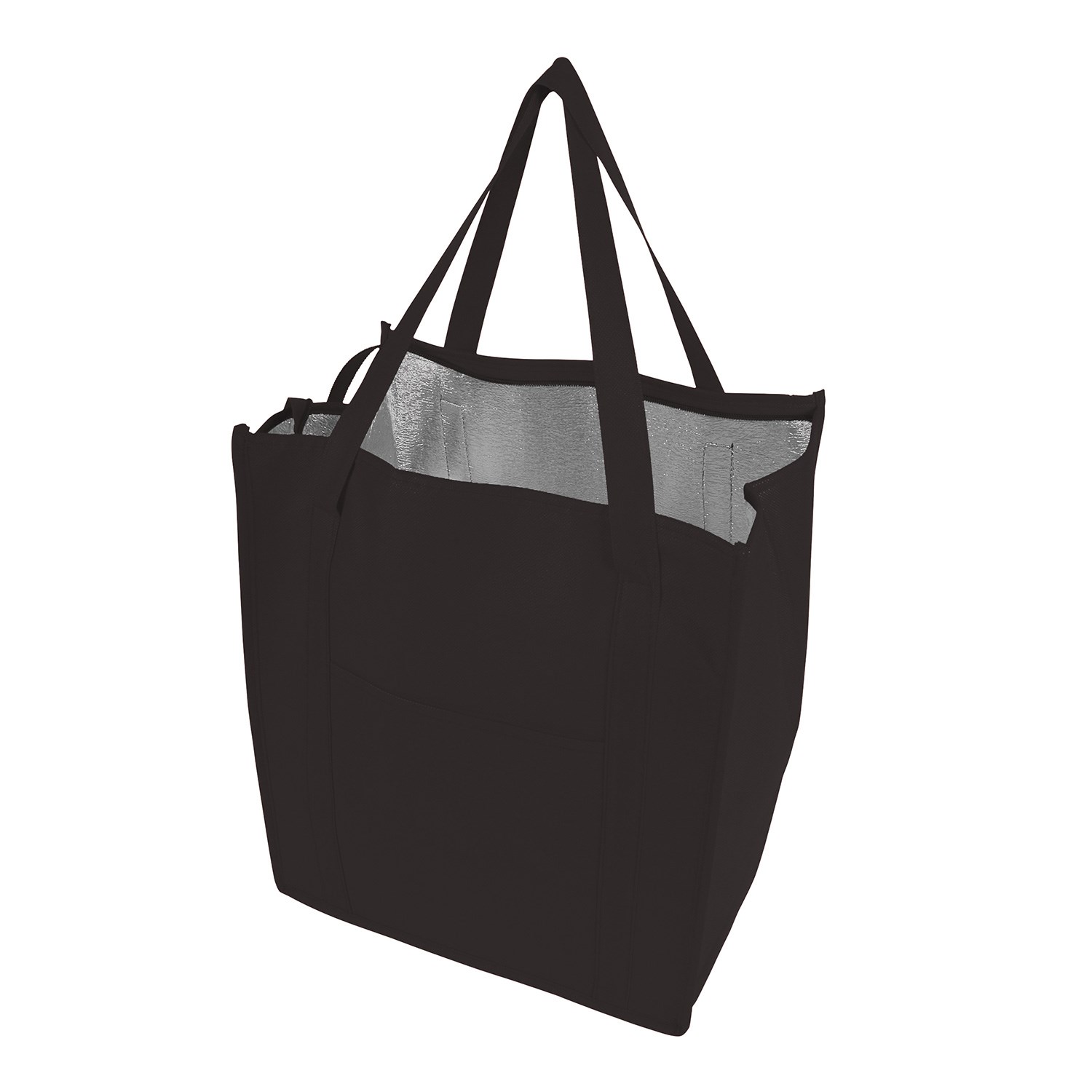 235 GSM Non-Woven Reinforce Handle Insulated Grocery  W/ Gusset Tote Bag (13" X 15" X 9")