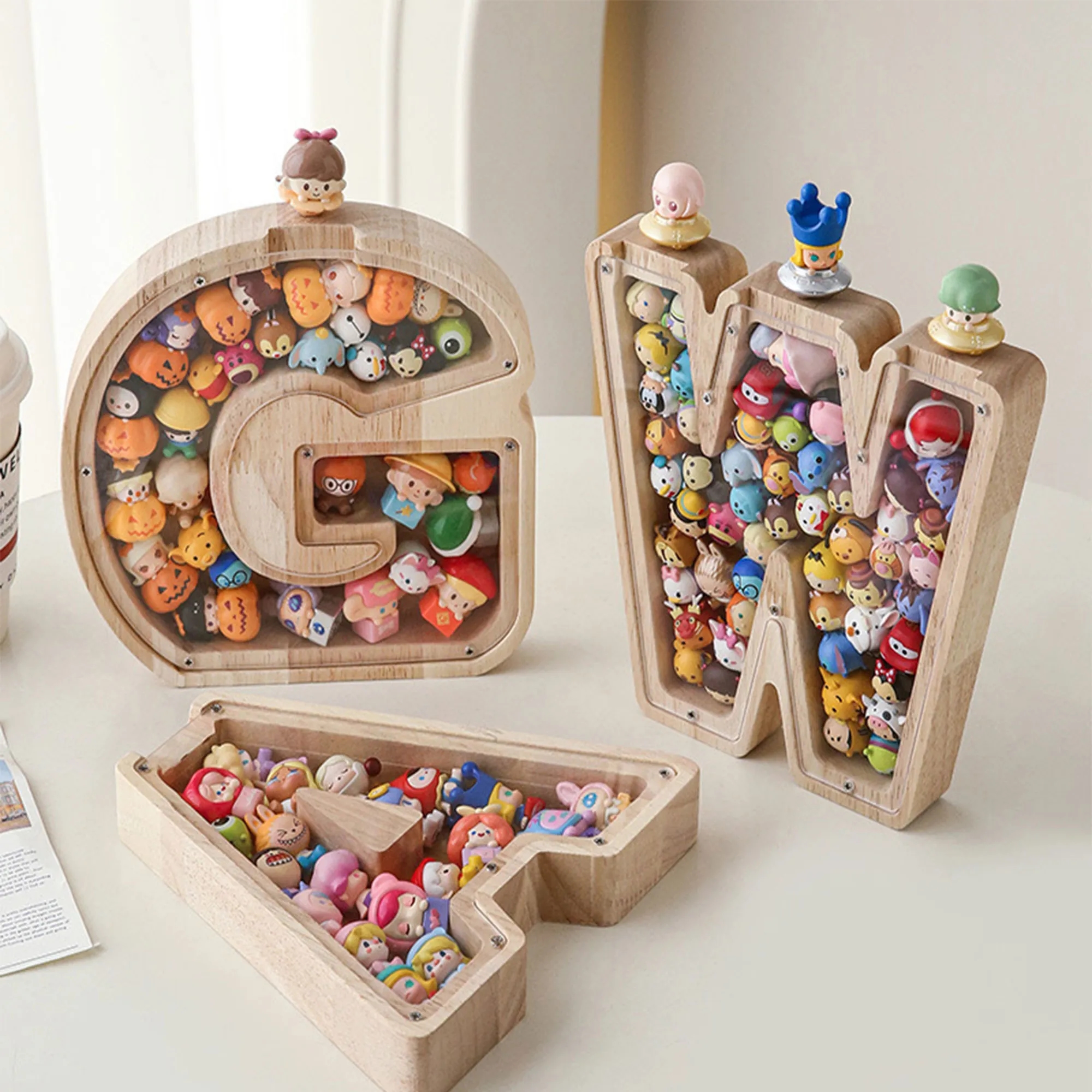Wooden 26-Alphabet Coin Box Kids Toy Organizer 2