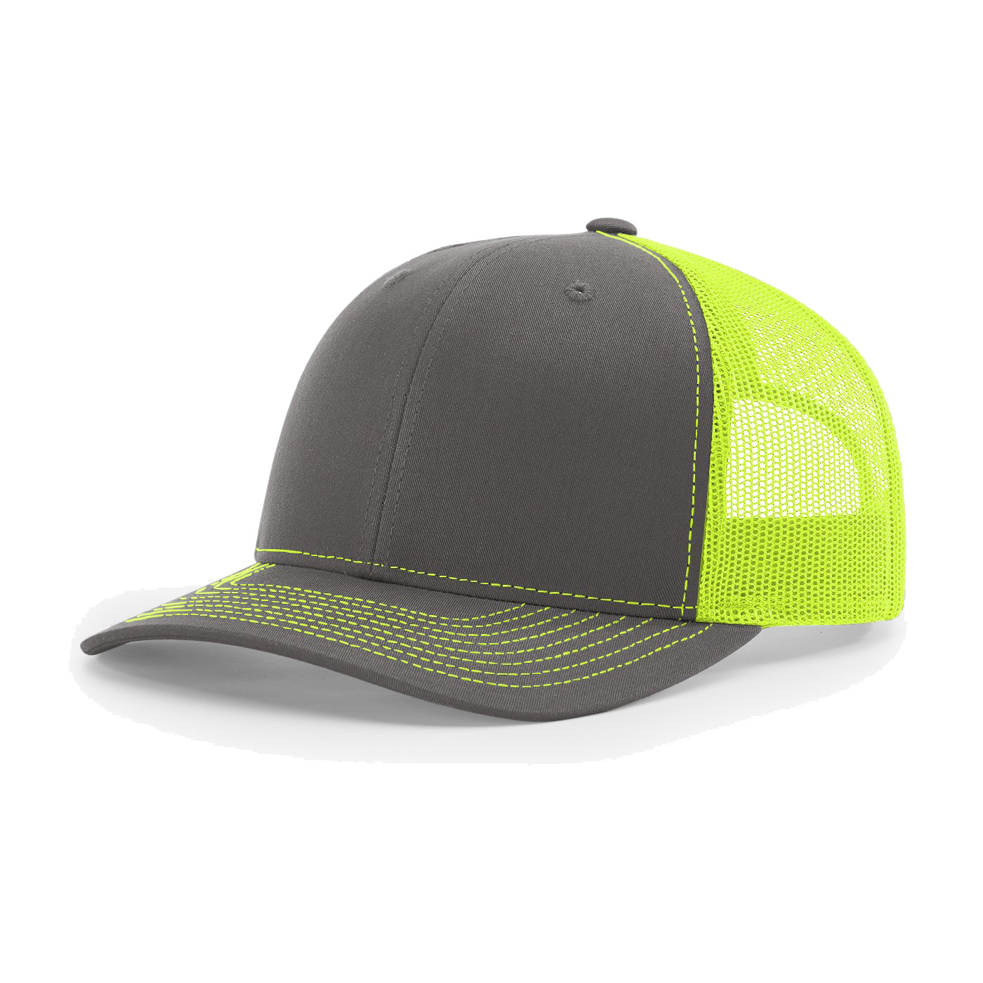 Richardson 112 6-Panel Snapback Trucker Hat w/Leatherette Adhesive Patches or Embroidery 134