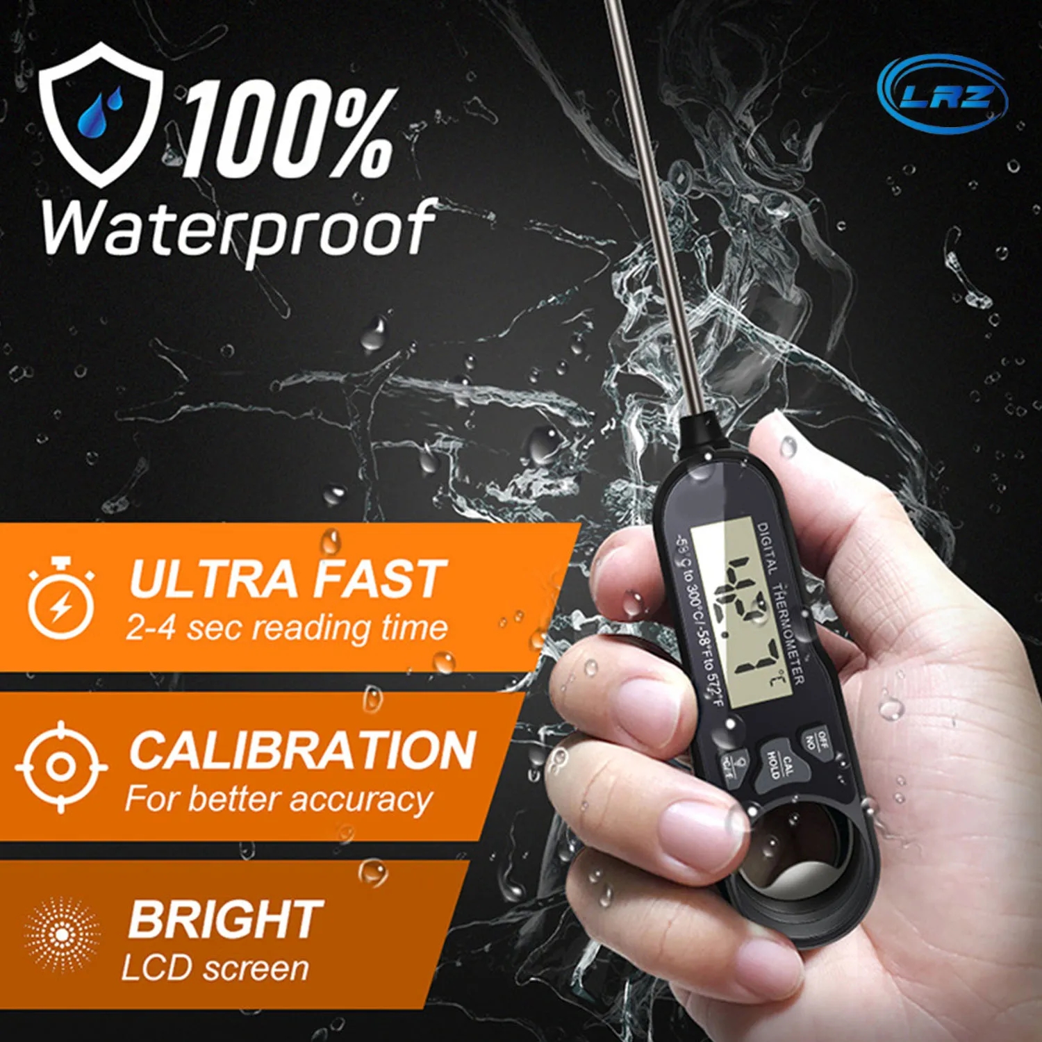 Waterproof Direct Insert Food Thermometer 2