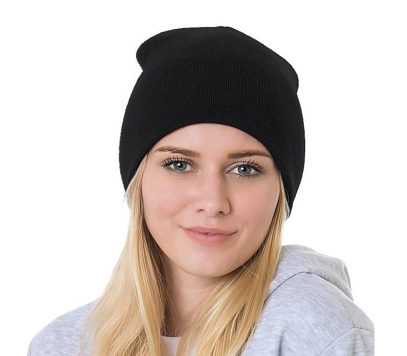 Non-Cuff Knitted Acrylic Beanie 3