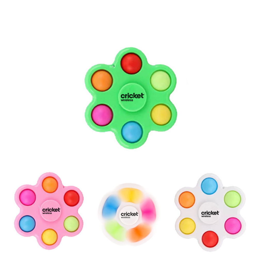 Six Bubble Flower Fidget Push Pop Spinner 10