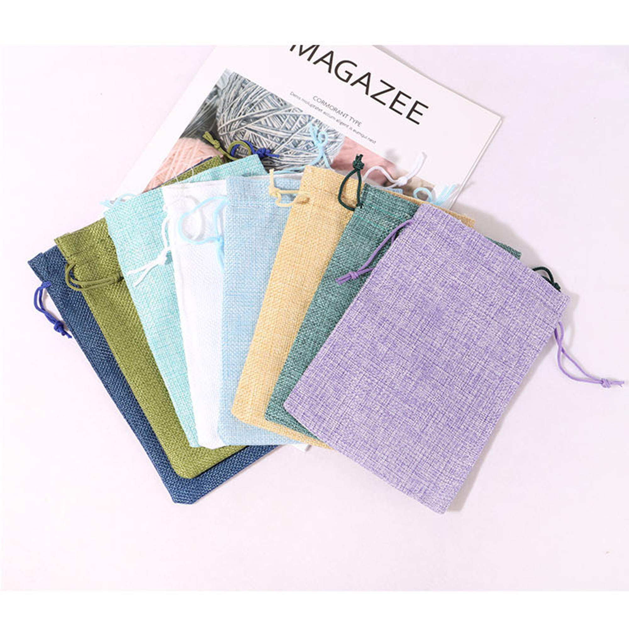 Rustic Burlap Drawstring Gift Bag 2