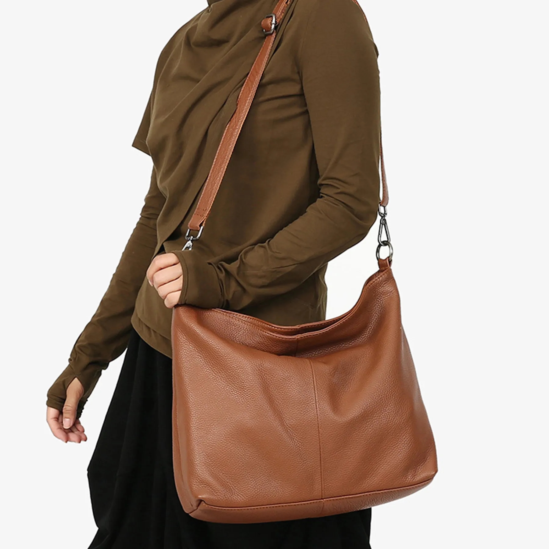 Women  Soft Shoulder Tote Leather Handbags 5