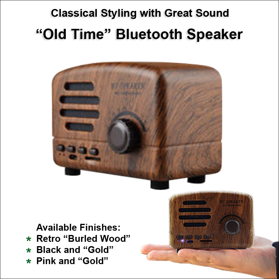 "Old Time" Bluetooth Speaker - Retro "Burled Wood"