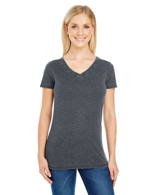 Women's Vintage Dye V-Neck T-Shirt - 208B 11