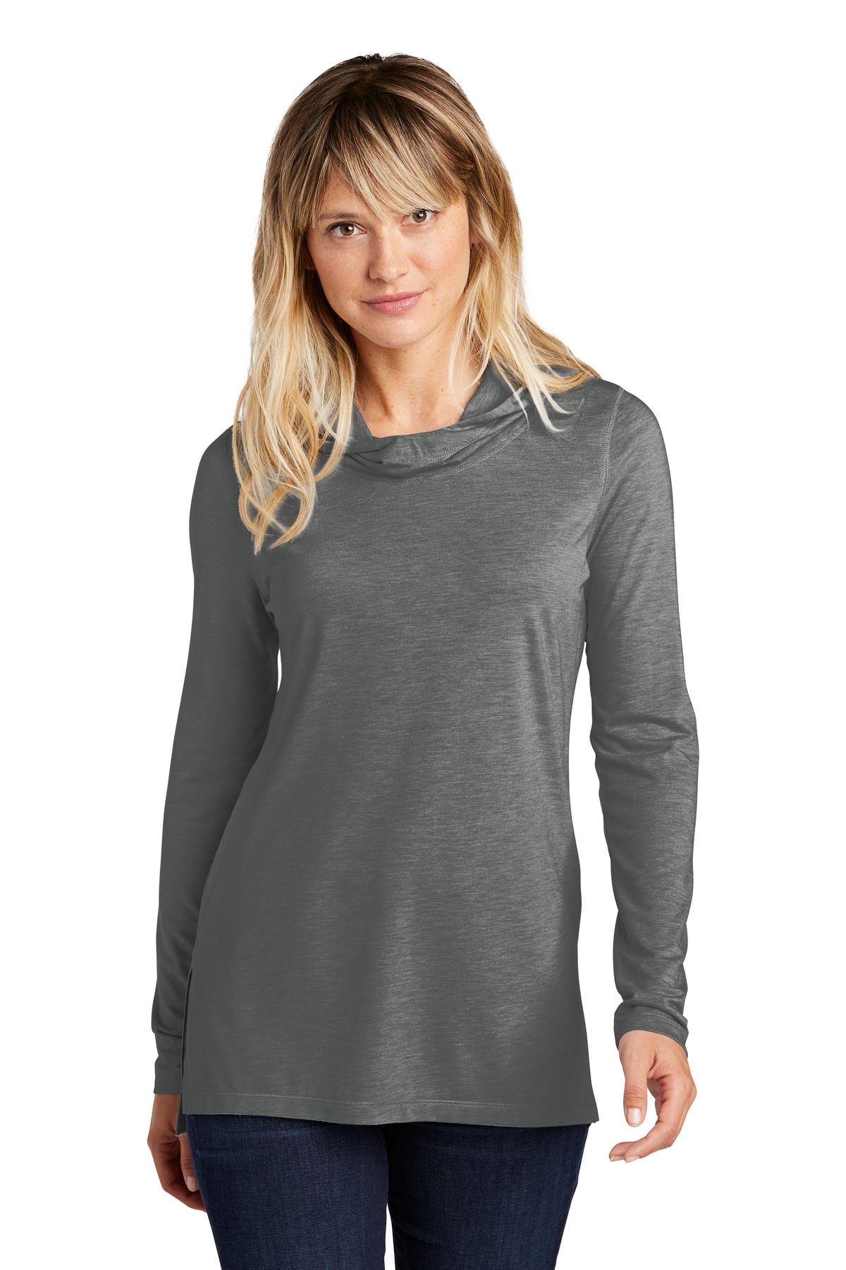 Sport-Tek Women's PosiCharge Tri-Blend Wicking Long Sleeve Hoodie LST406, custom hoodie or sweatshirt with logo imprint 30