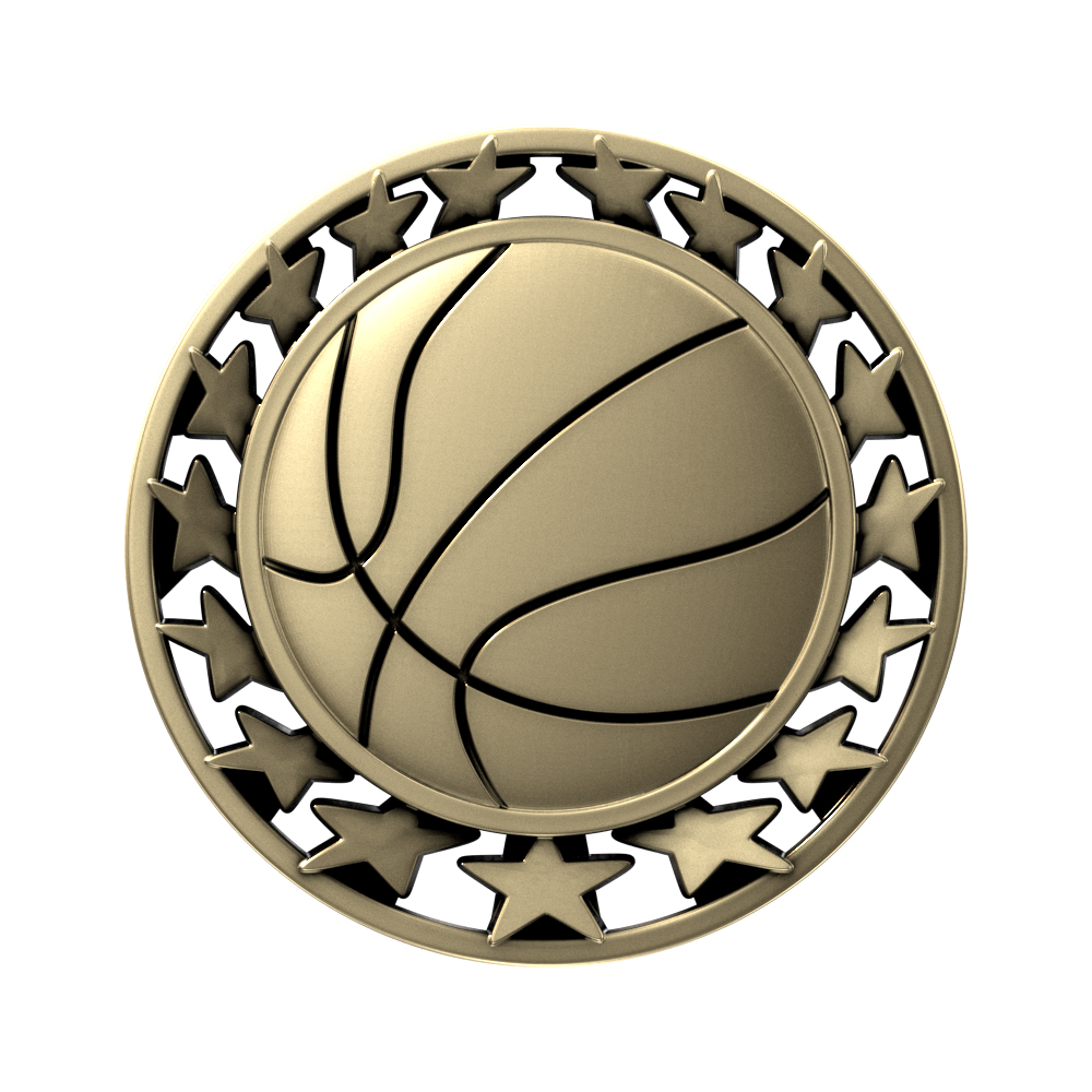 Basketball Star Medallion (2-1/2") 2