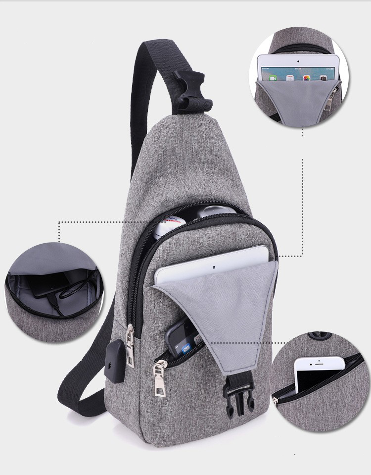 Oxford Multipurpose Crossbody Bag With Earphone Hole 5