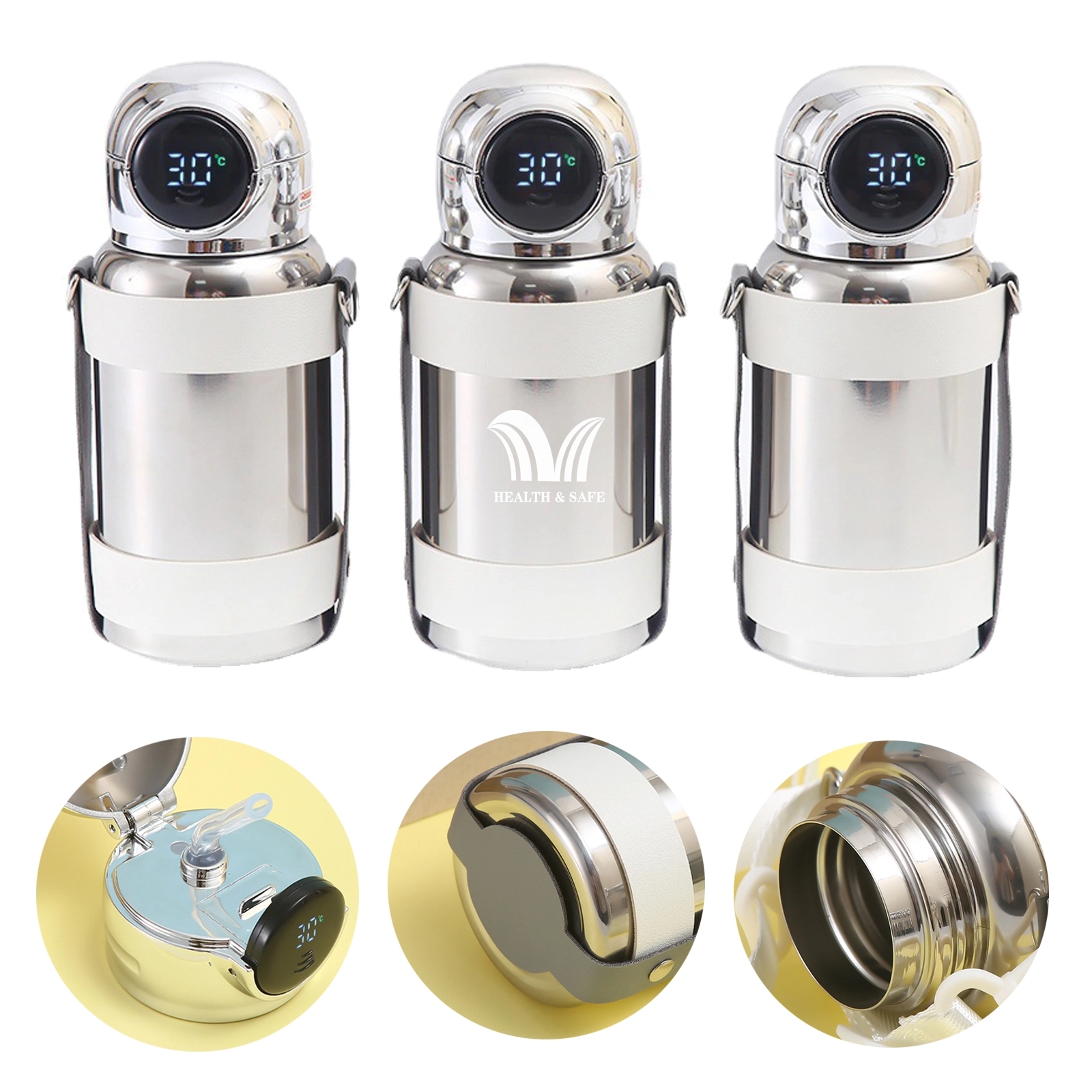 316 Stainless Steel Electroplating Smart Thermos Cup, custom water bottle with logo imprint 2