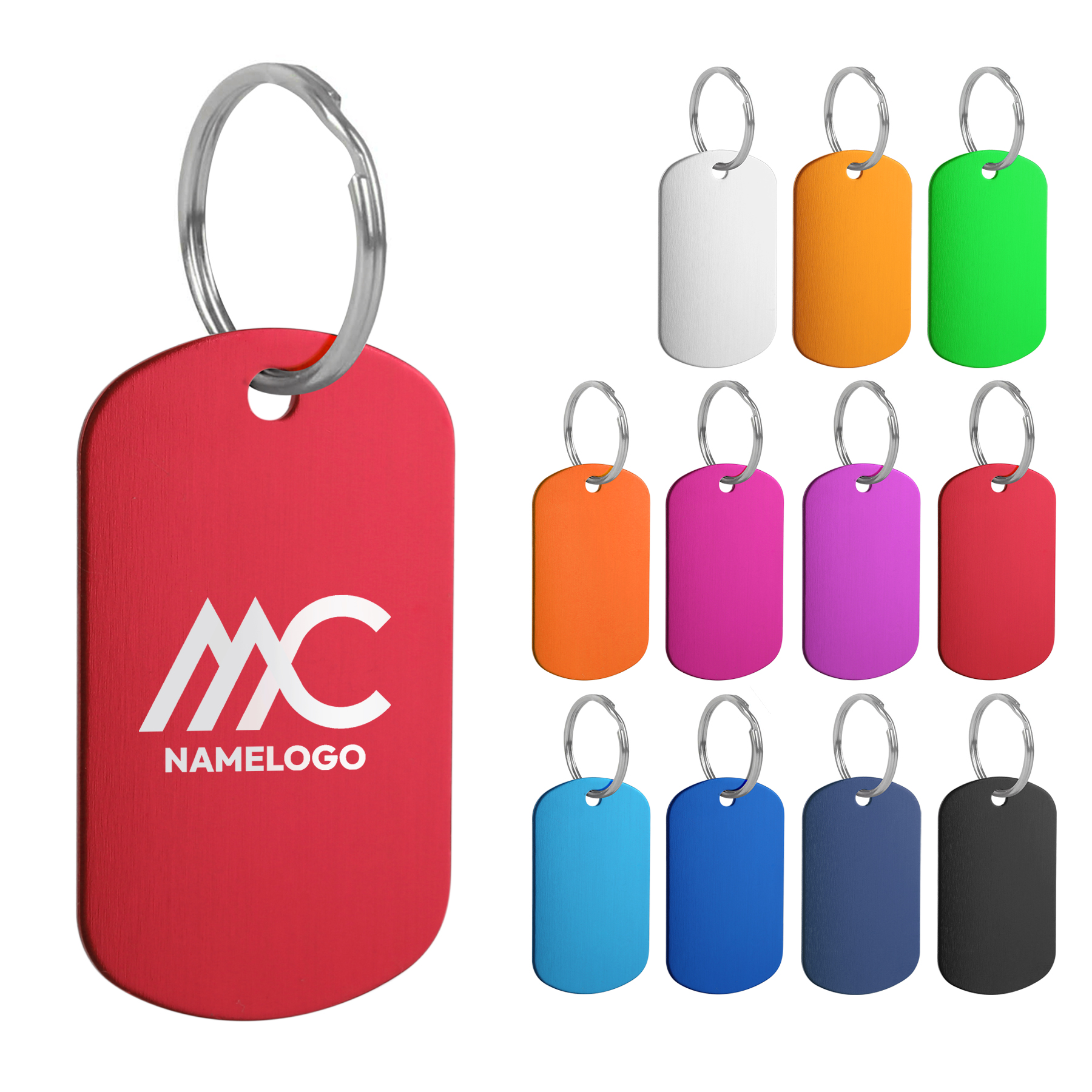 Engraved Metal Dog Tag Keychain 9