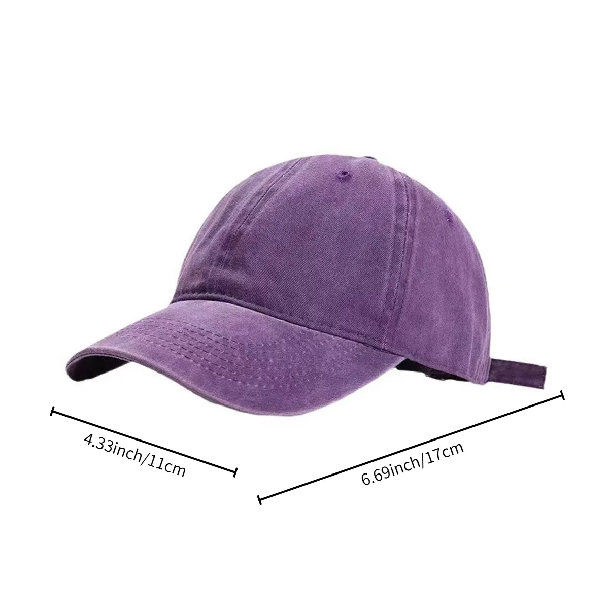 Washed Cotton Baseball Cap with Adjustable Strap 7