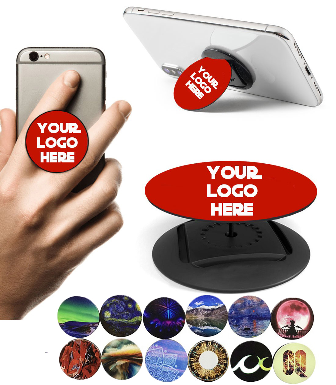 Round Phone Stand and Grip Holder 2