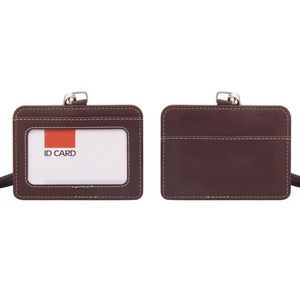 RFID Blocking PU Leather Card Holder with Lanyard 24