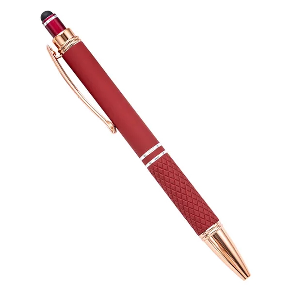 Quilted Grip Soft T Metallic Stylus Pen with Rose Gold 6