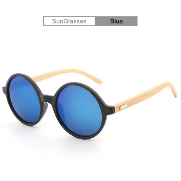 Bamboo Wood Arms Round Sunglasses 8