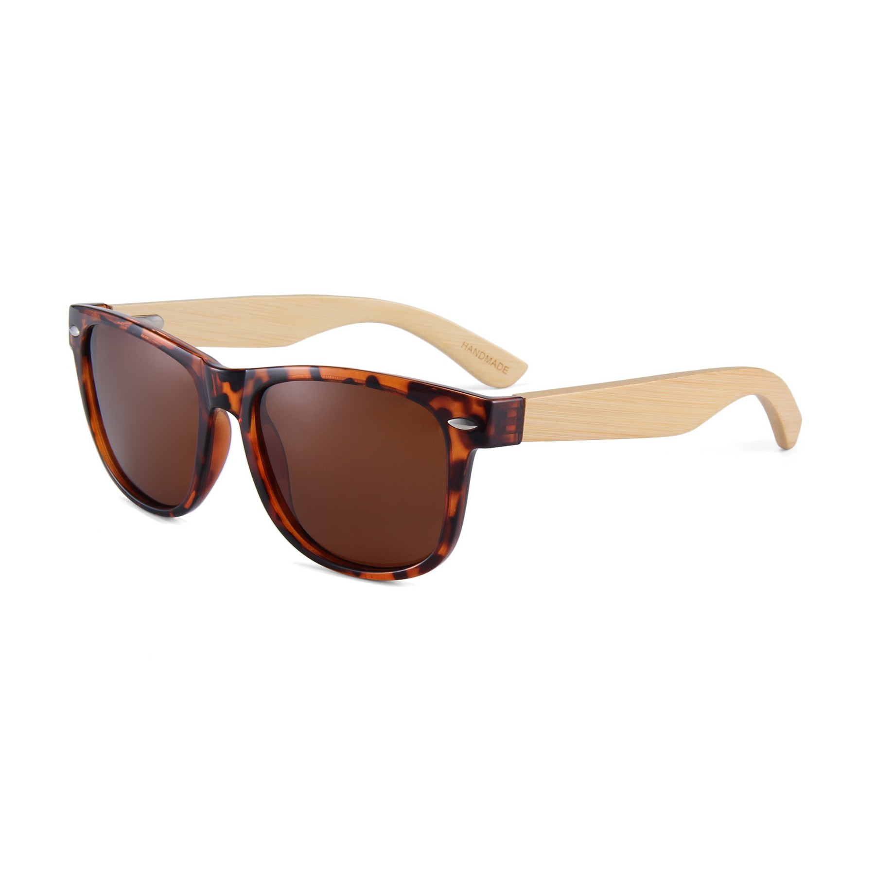 Vintage Oval Frame Bamboo Wood Polarized Sunglasses 10