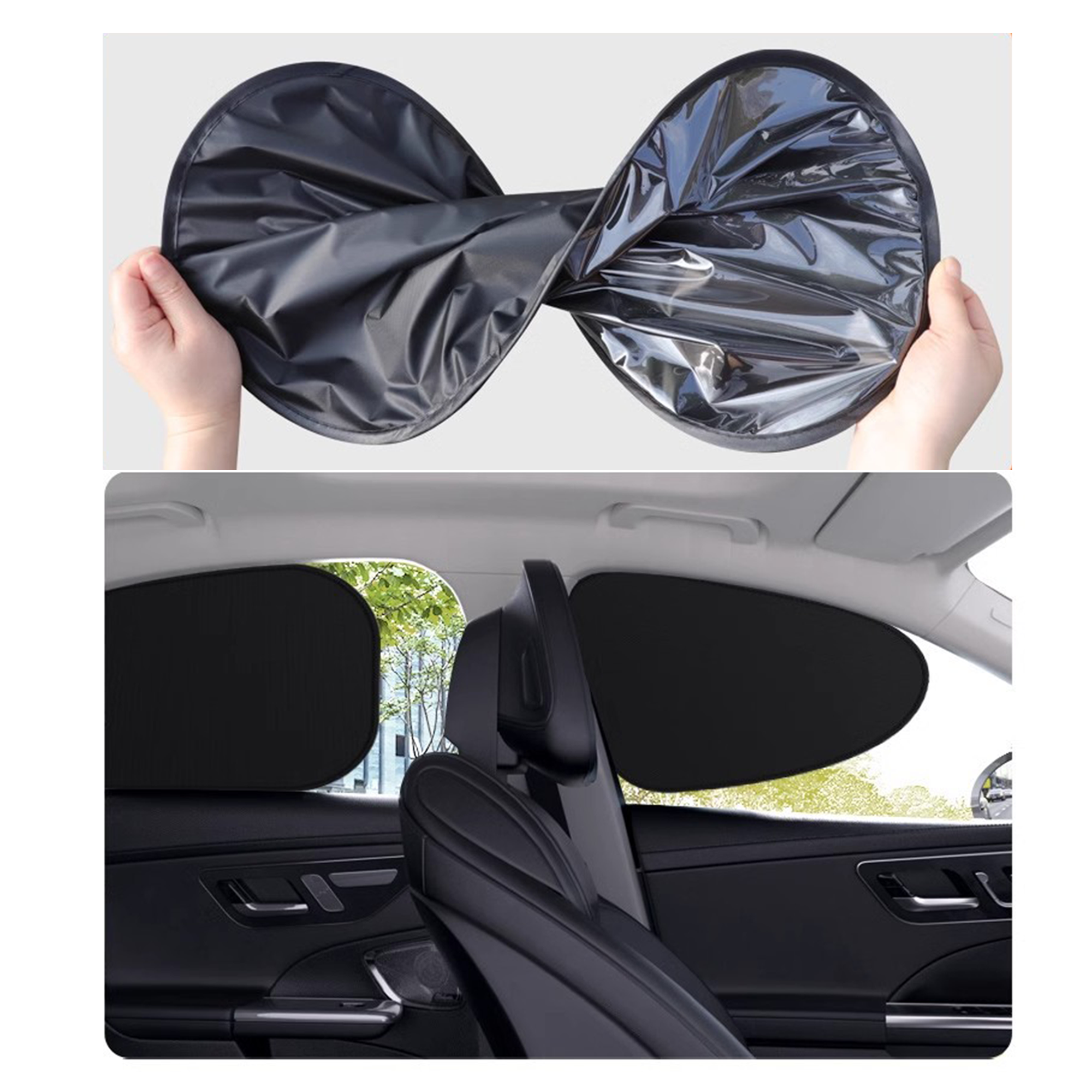 Foldable PET Static Cling Car Side Window Sunshade 3