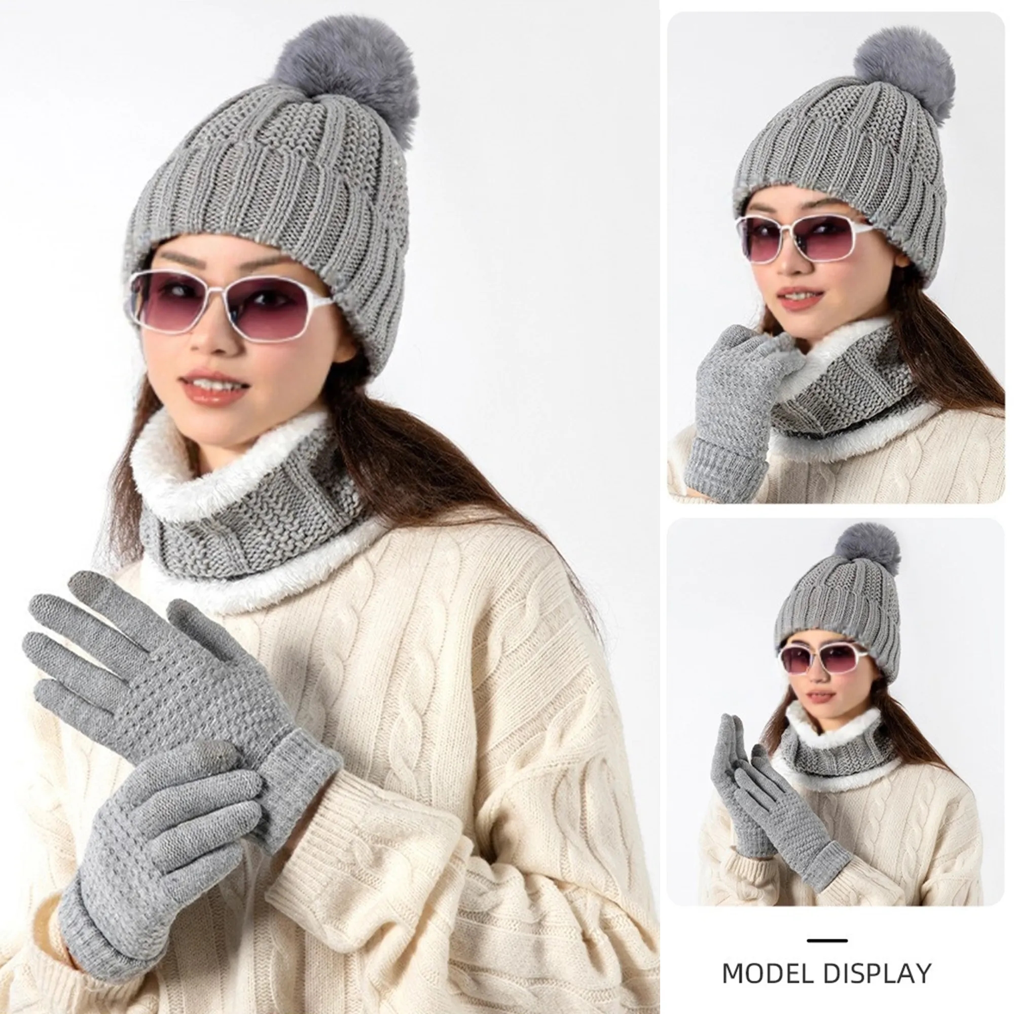 Winter Warm Hat Scarf And Gloves Set Free Shipping 3