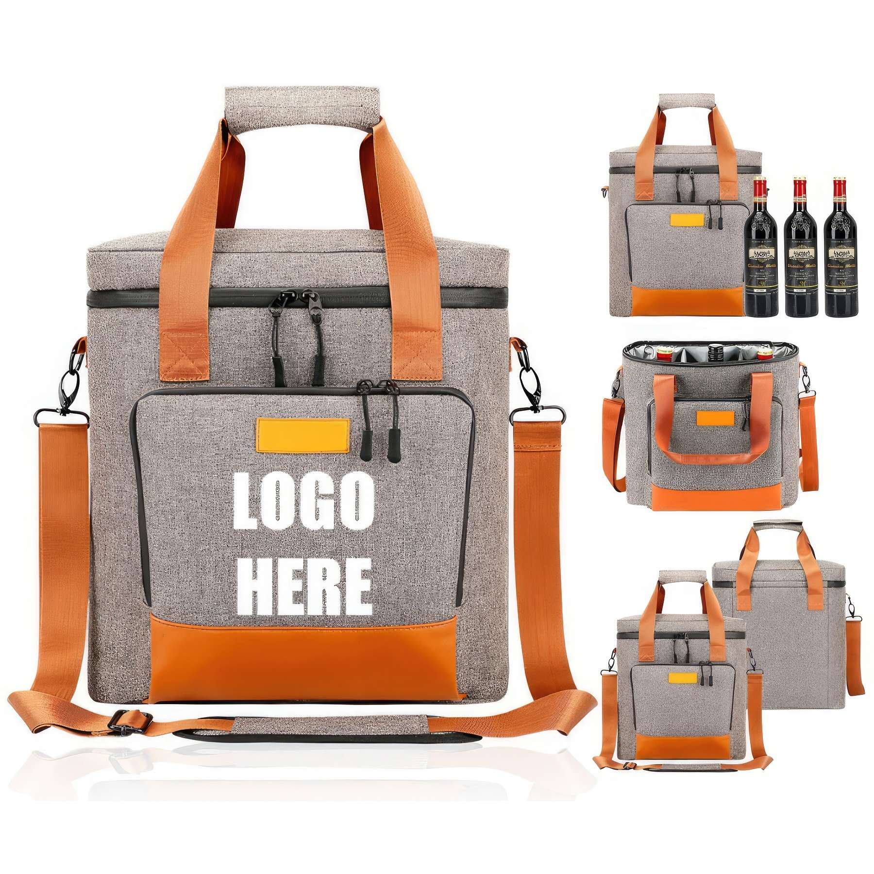 Custom Insulated 3 Bottle Wine Tote Carrier Bag 1