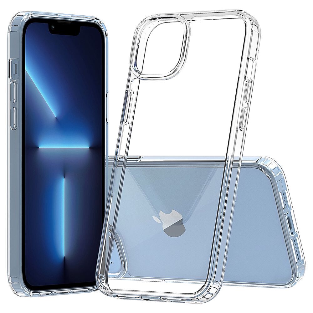 iPhone 15 Plus Clear Hard Shell Case w/TPU Bumpers 3