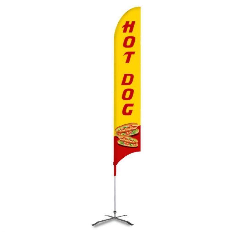Hot Dog Pre Printed 15' G7 Feather Flag Yellow 2