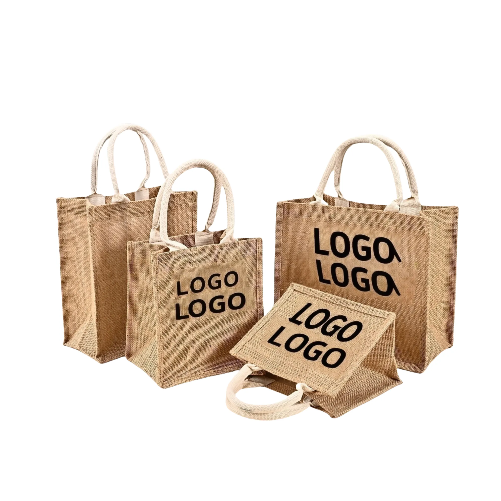 Linen Gift Tote Bag, custom tote bag with logo imprint 2