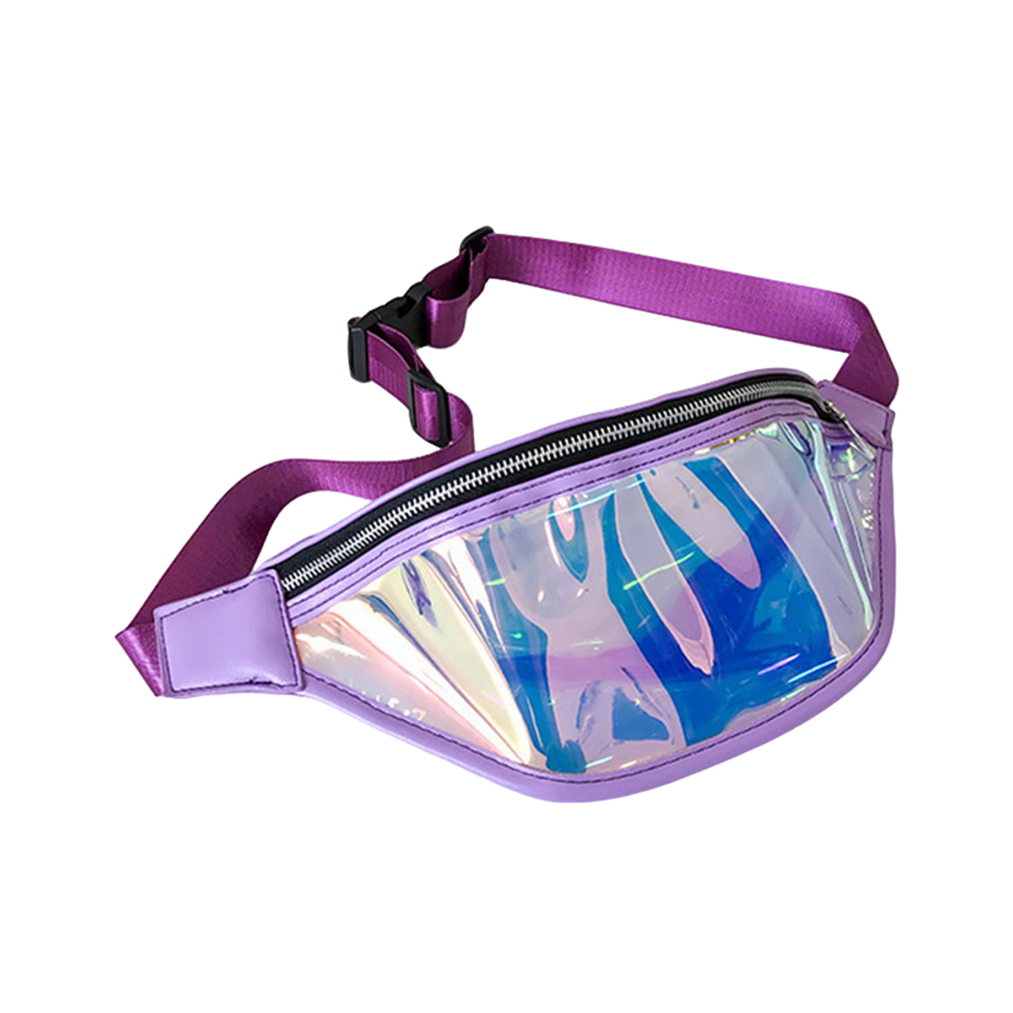 PVC Holographic Fanny Pack Crossbody 12.8" x 3" x 5.5" 1