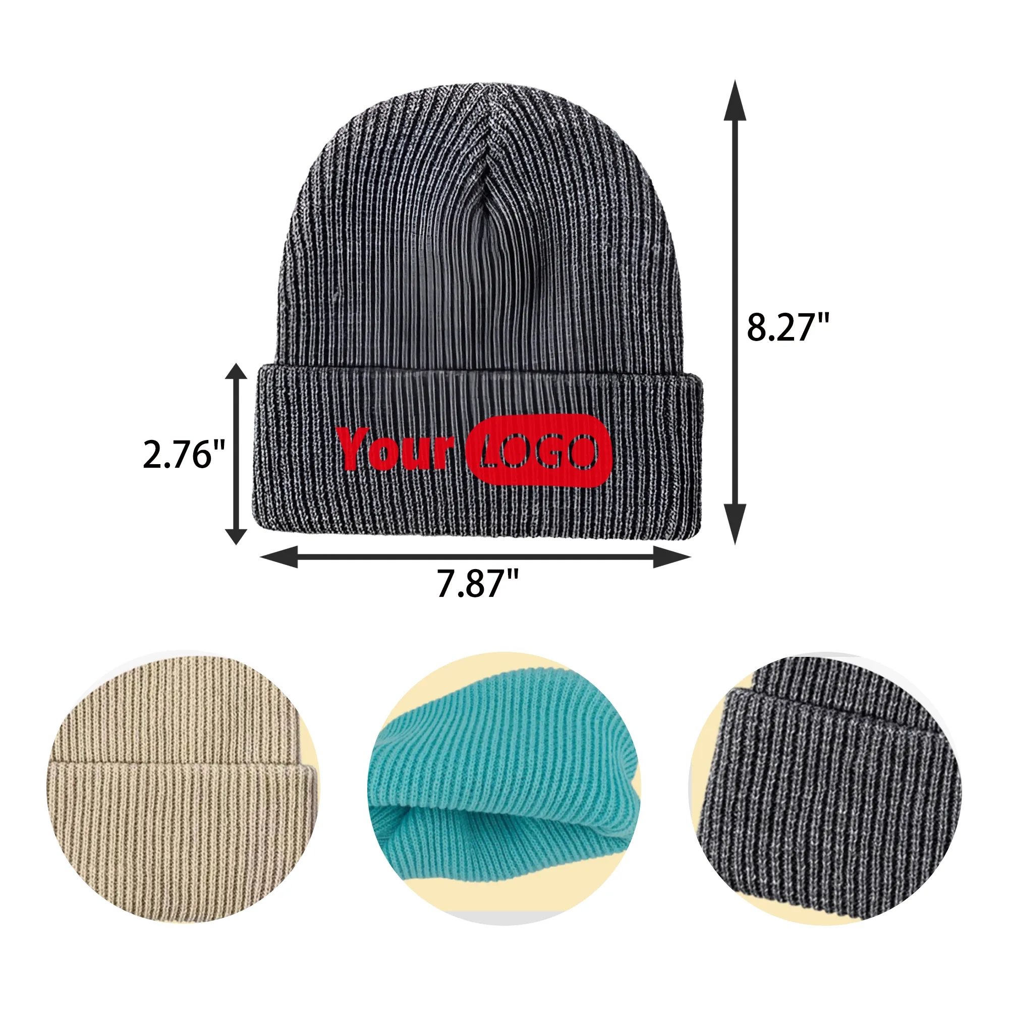 MOQ 20 PCS Solid Color Knitted Hat 2