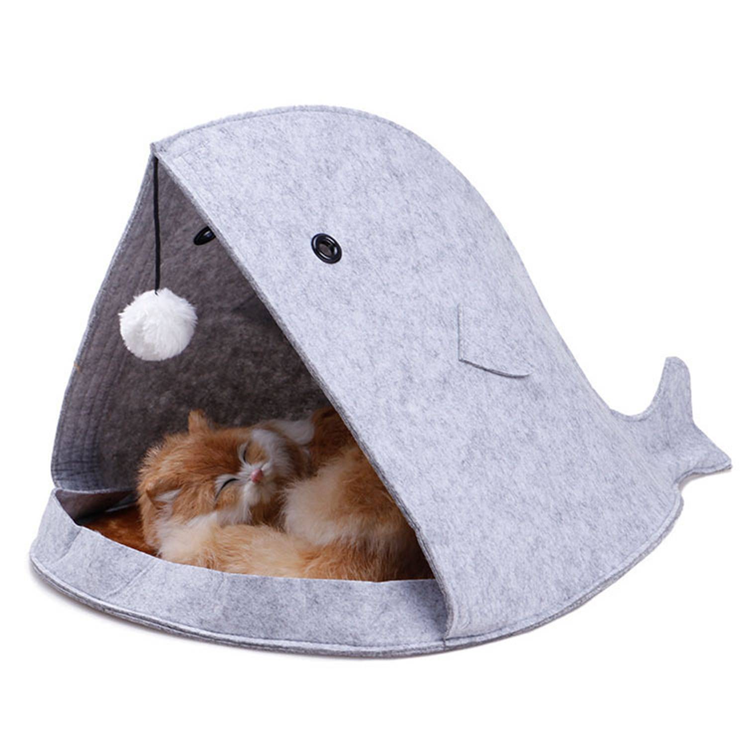 Removable Washable Solid Shark Felt Pet Bed House 5