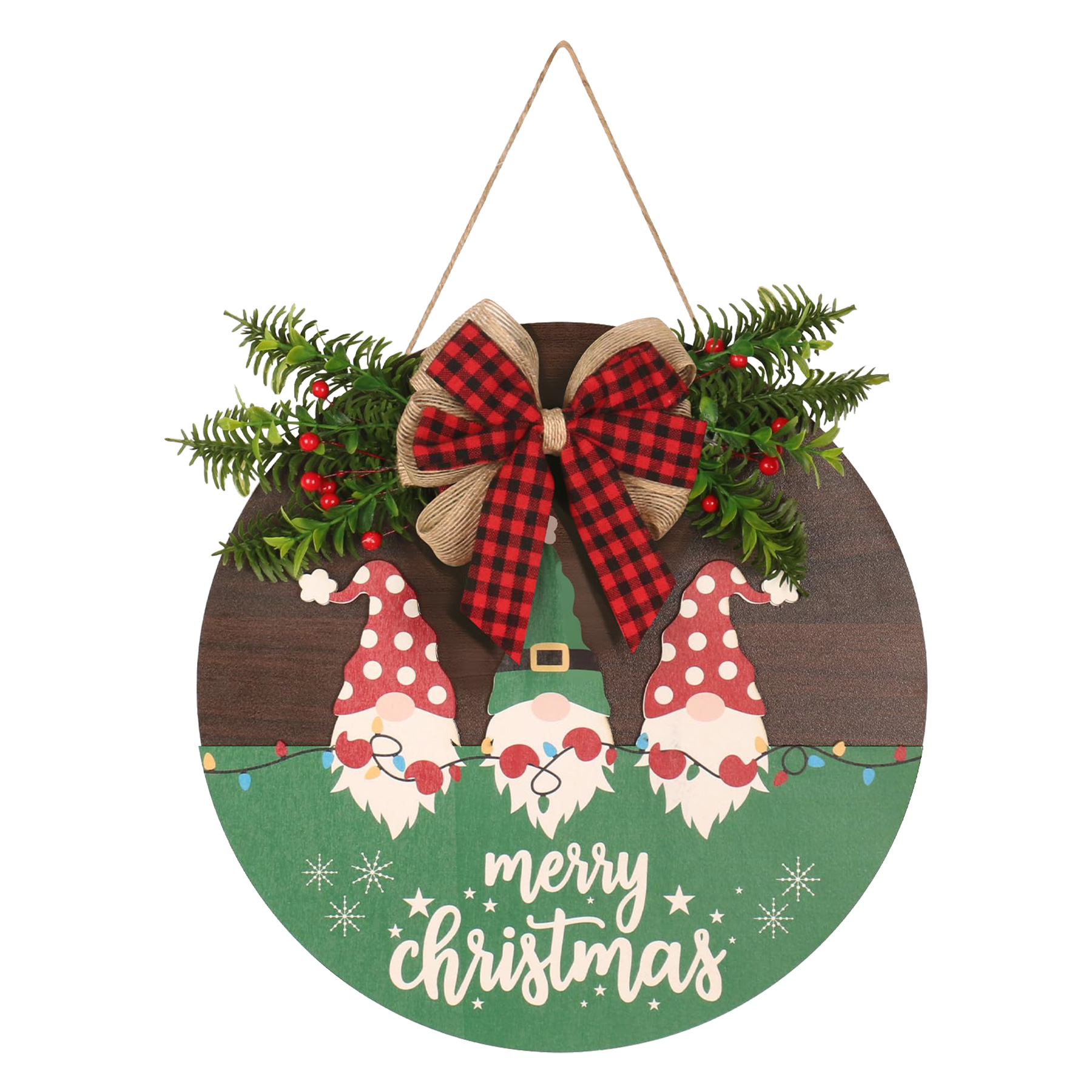 Round Wooden Decorative Pendant Festival Ornaments 9