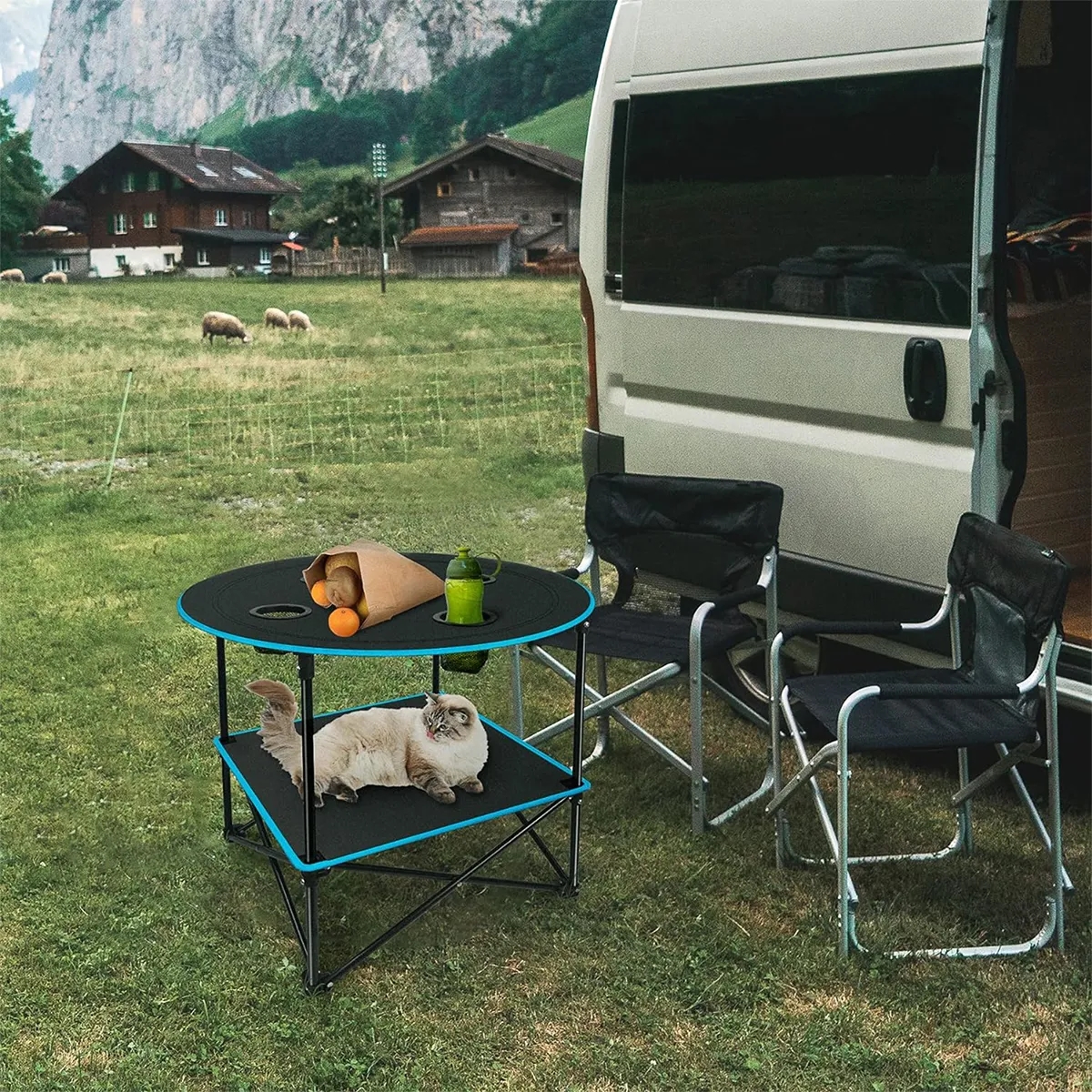 Outdoor Camping portable Foldable table with Cup Holders 5