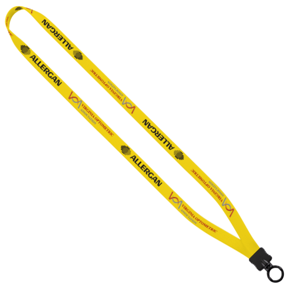 1/2" Dye-Sublimated Stretchy Elastic Lanyard with Plastic Clamshell and Plastic O-Ring 1