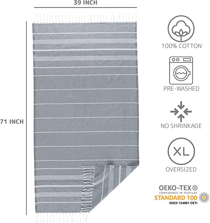 Sands Woven Striped Beach Towel 2