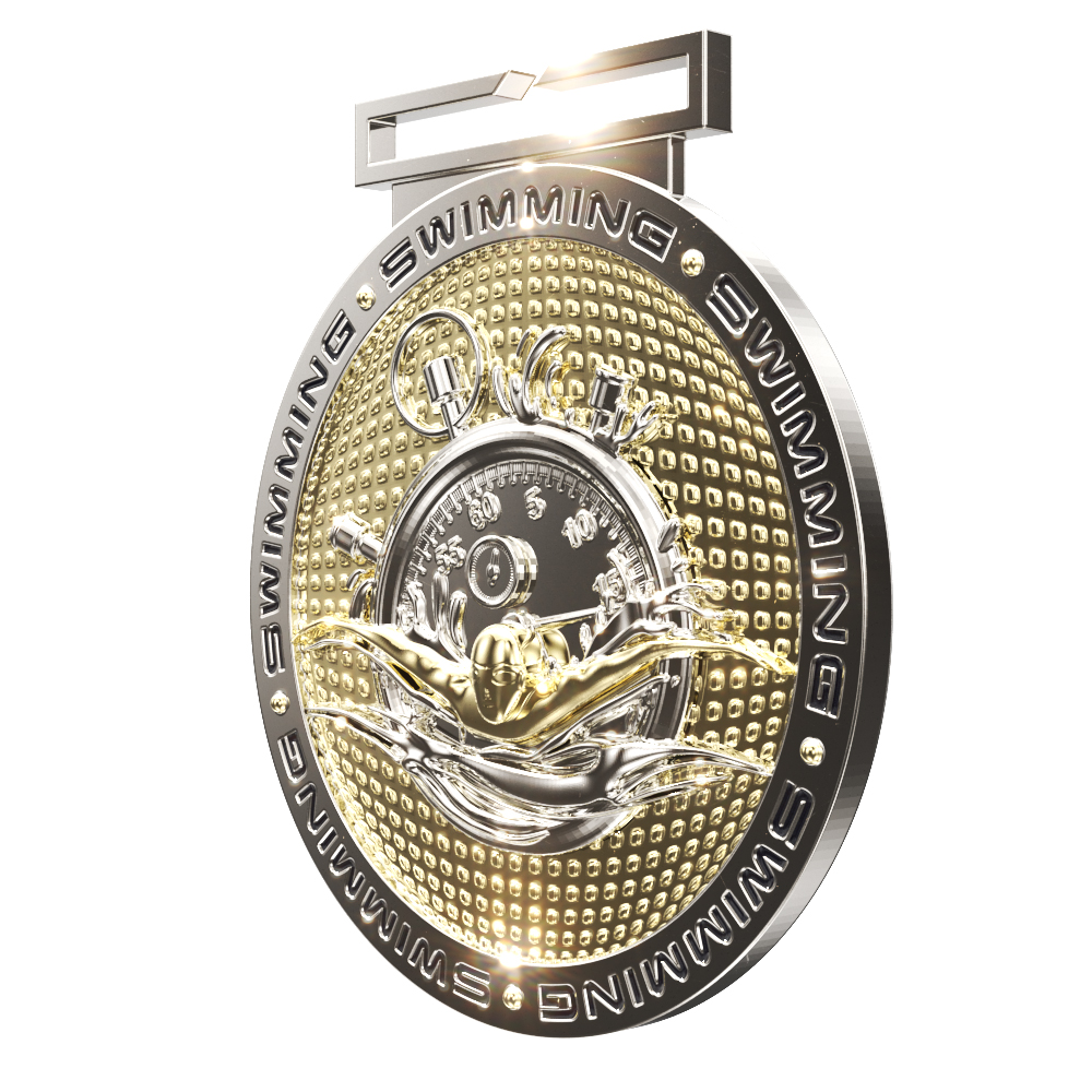 Swimming Dual Plated Medallion (3") 5