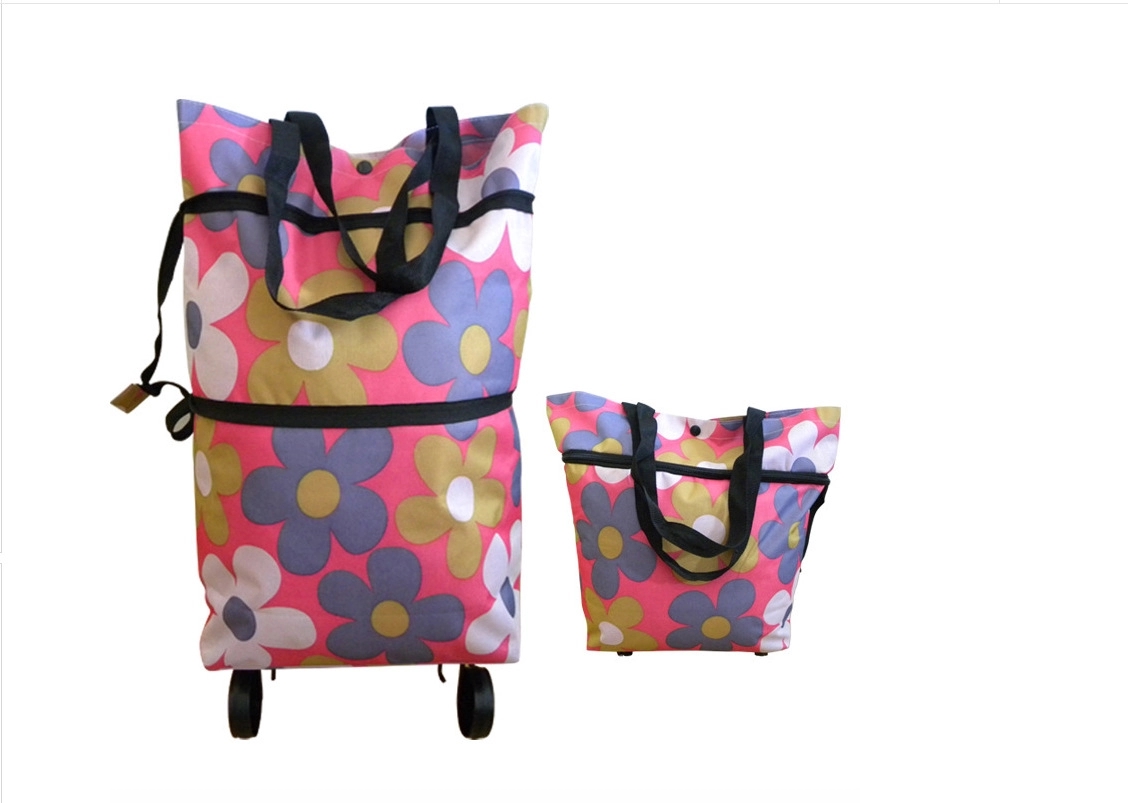 Folding Shopping Bag Collapsible Trolley with Wheels 12