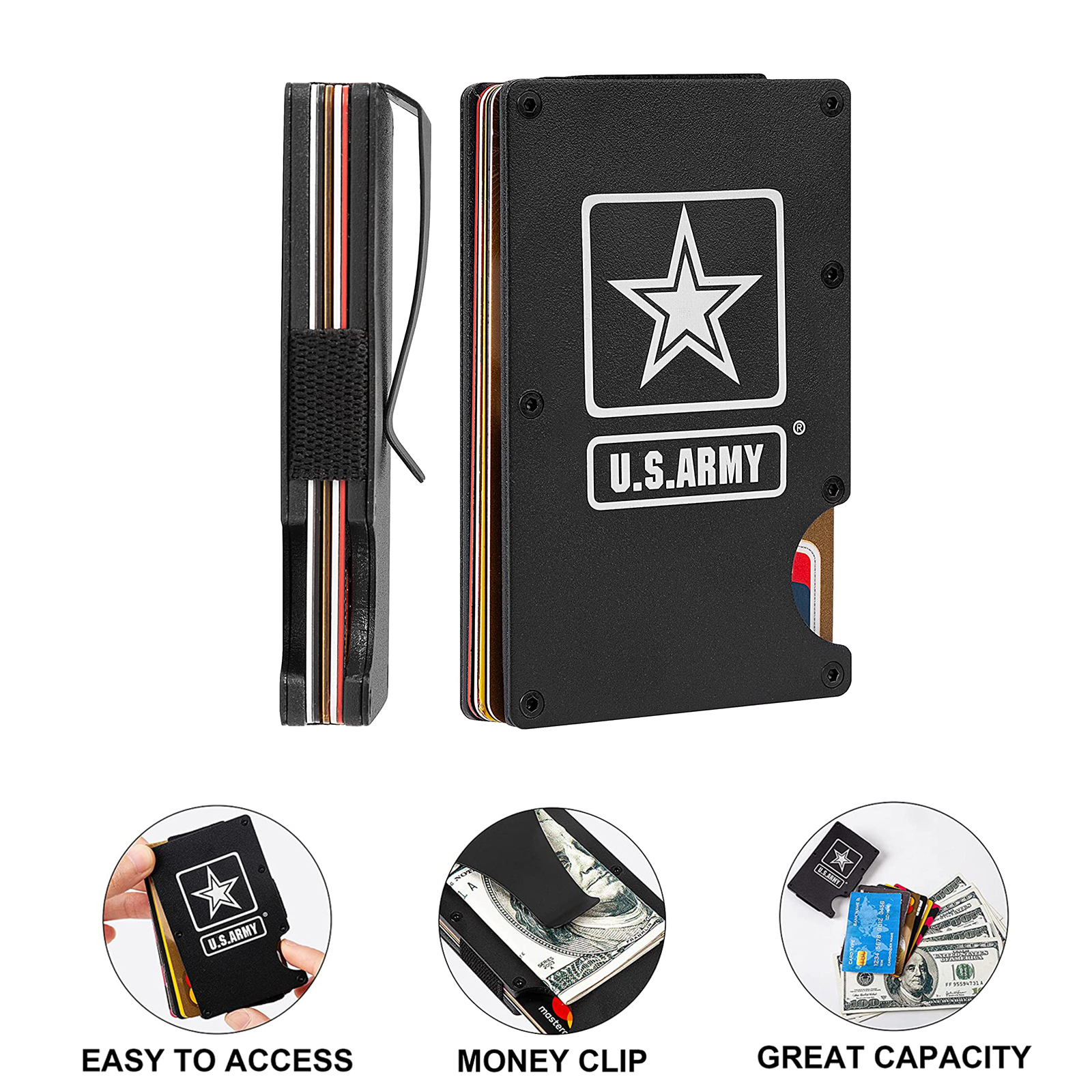 RFID Blocking Metal Money Clip Wallet 2