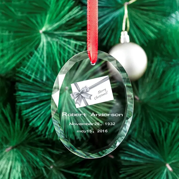 Horizontal Oval Crystal Ornament 5