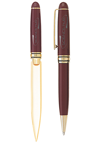Danish-I Brass Letter Opener with GS Double Pen Set 3