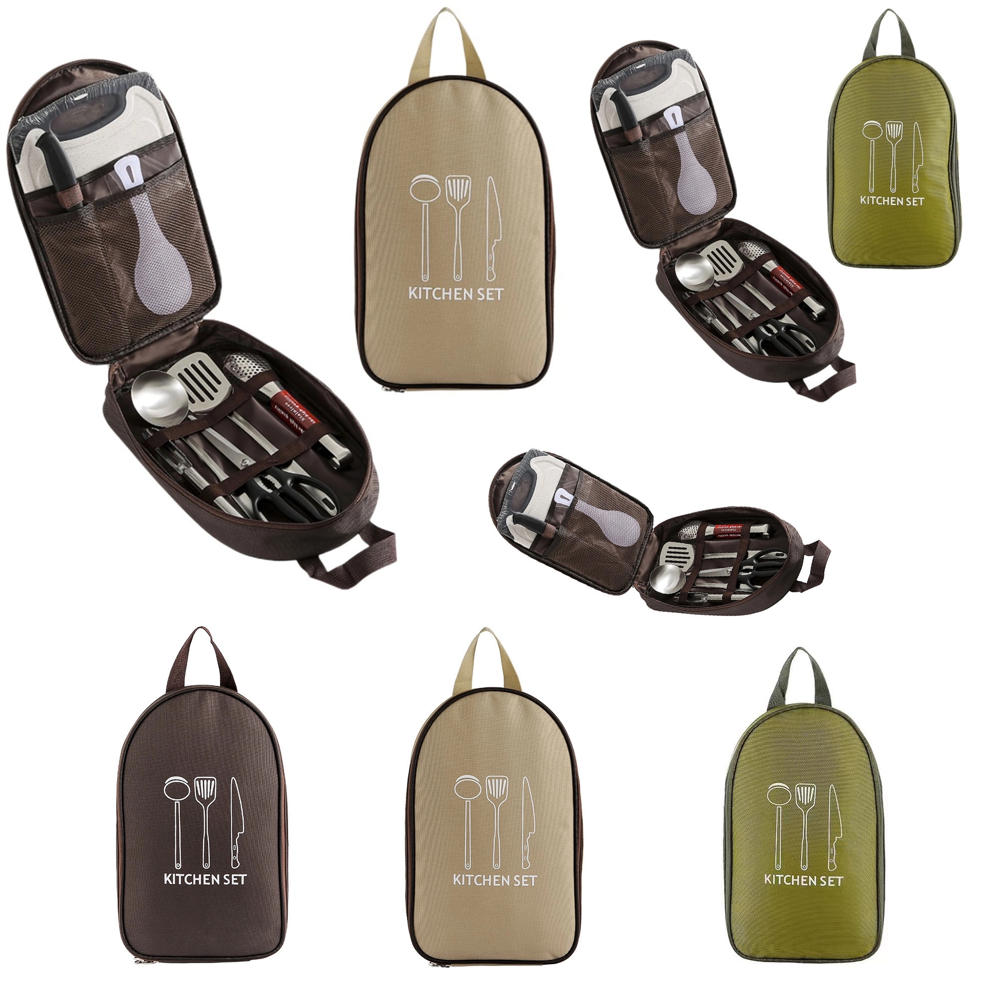 Camp Cooking Utensil Set 8PCS, custom BBQ set with logo imprint 3