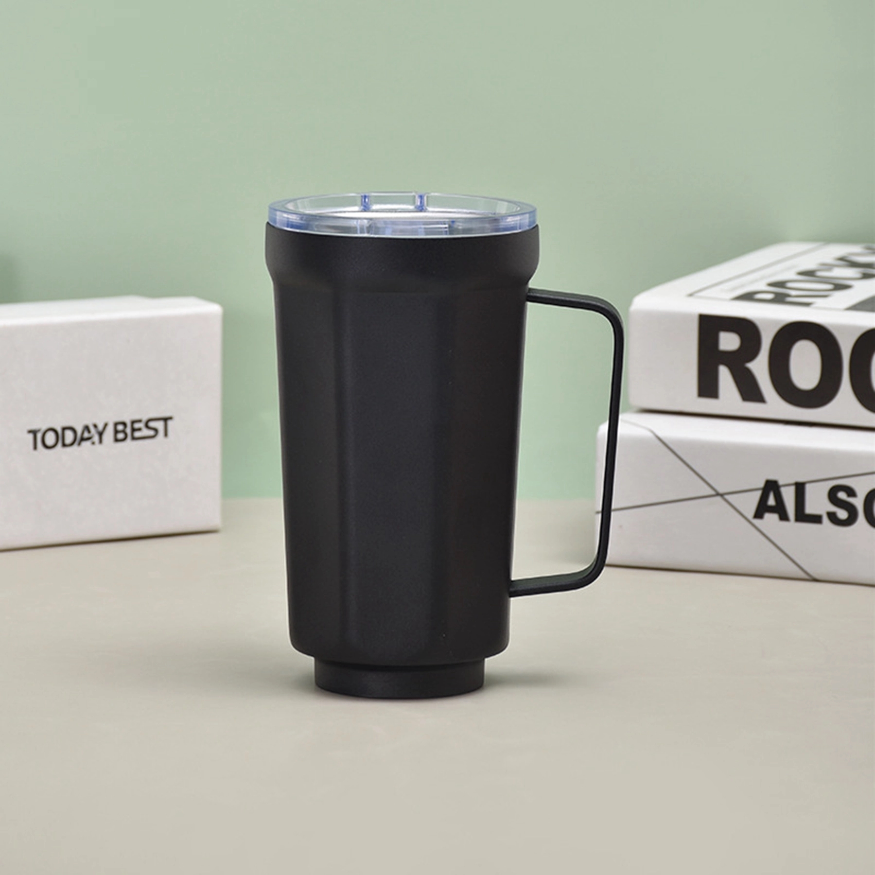 14 Oz. Double Walled Stainless Steel Coffee Mug with Handle 5